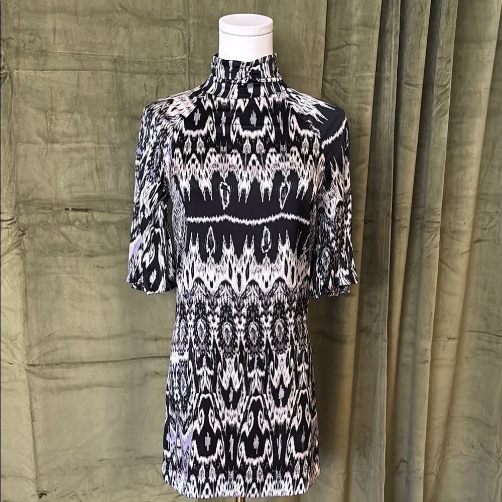 Marciano mock neck silk tunic top, XS - Picture 1 of 8